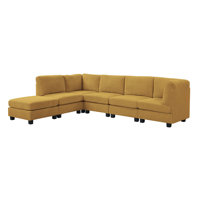 Rejeana 120" Wide Reversible Modular Corner Sectional with Ottoman by Latitude Run