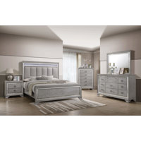 Alyncia Elsa LED Upholstered Panel Bedroom Set by Darby Home Co