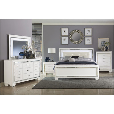 Ibhan 3-4_Devora Faux Leather Upholstered LED Panel Bedroom Set by Rosdorf Park