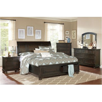 Anajee Melloney Graynish Brown Storage Sleigh Bedroom Set 5&2 by Darby Home Co