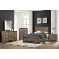 Enajiah Dannie Mahogany Faux-wood Panel Bedroom Set 5&1 by Millwood Pines
