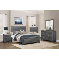 Evynn Ange Faux Wood Panel Bedroom Set 3&2 by Millwood Pines