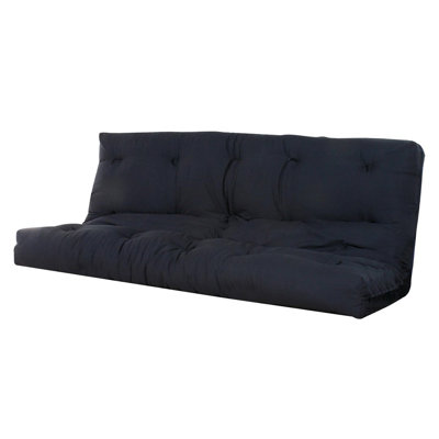 Hallettsville Transitional 6" Reversible Tufted Full Futon Mattress in Black by Alwyn Home
