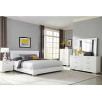 Dixie Glossy LED Lighting Panel Bedroom Set by Ivy Bronx