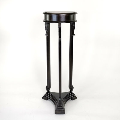 Nieve Round Pedestal Solid Wood Plant Stand by Canora Grey