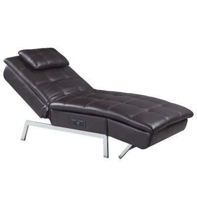 Morsello Upholstered Chaise Lounge in Brown by Latitude Run