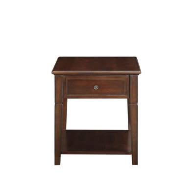 Wingler Transitional 1-Drawer End Table with Bottom Shelf in Walnut by Wildon Home