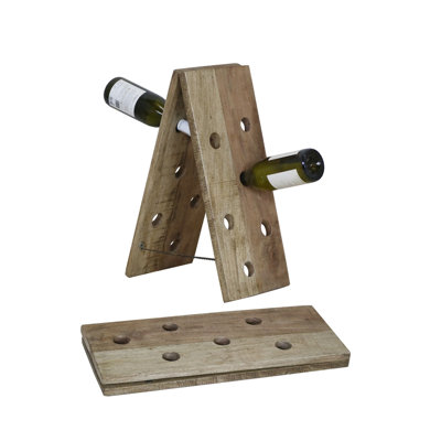 Estevan 6 Bottle Tabletop Wine Bottle Rack in Brown/Light Gray by Gracie Oaks