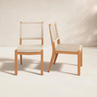 Seras Teak Outdoor Dining Chair (Set of 2) by Birch Lane