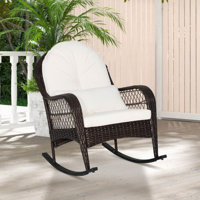 Florastine Outdoor Rocking PE Wicker Chair with Cushions by Red Barrel Studio