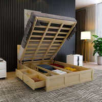 Palumbo Wood Platform Bed With Underneath Storage And 2 Drawers,Wood Bed Frame With Storage Shelves,Bedroom Furniture,Platform Bed Frame by Red Barrel Studio