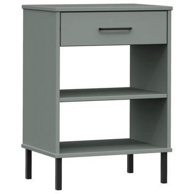 Console Cabinet Buffet Storage with Metal Legs Solid Wood Pine OSLO by Ebern Designs