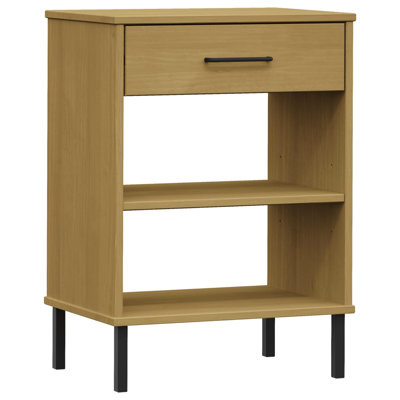 Console Cabinet Buffet Storage with Metal Legs Solid Wood Pine OSLO by Ebern Designs