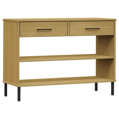 Console Cabinet Buffet Storage with Metal Legs Solid Wood Pine OSLO by Ebern Designs