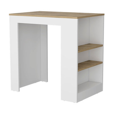 Malahki Kitchen Island Doyle, 3 Shelves, Width x 36.2, Faux Marble Top Color Finish by Ebern Designs