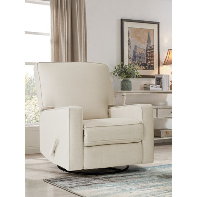 Upholstered Manual Swivel Rocker Recliner Chair, Large Glider Recliner, High Back, Deep Seat by Latitude Run