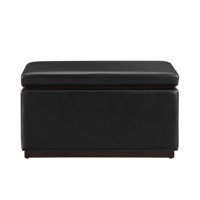 Atreju 32" Wide Faux Leather Rectangle Standard Ottoman with Storage