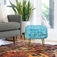 Aislee 17" Wide Square Standard Ottoman by Mercer41