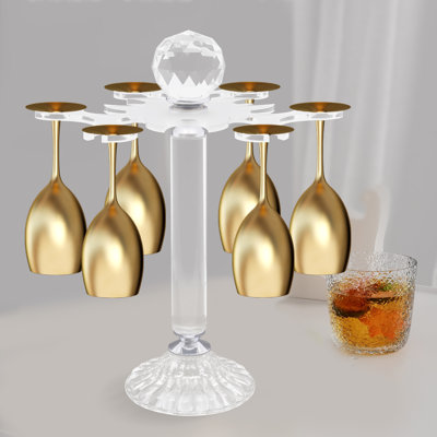 Tabletop Wine Glass Rack in Clear by House of Hampton
