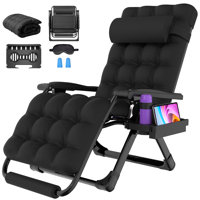 Bucella Oversized XL Folding Zero Gravity Chair, Patio Reclining Lounge Chair 29In with Cushions and Headrest by Arlmont & Co.