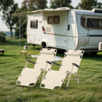Outdoor Folding Lounge Chairs Recliner, Foldable Reclining Chair with Adjustable Backrest & Footrest by Arlmont & Co.