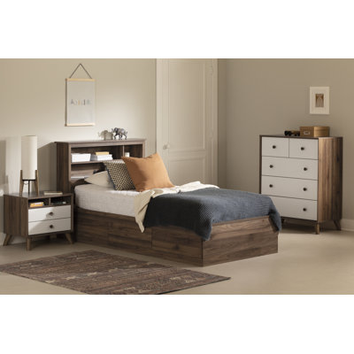 Janay Twin Platform Bed with Bookcase Headboard by The Twillery Co.