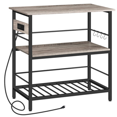 Vuto 35.8" Kitchen Island Table with Power Outlet by 17 Stories