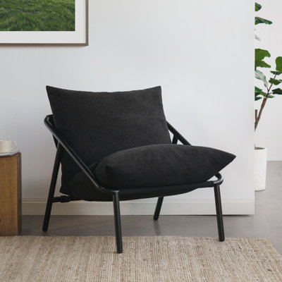 Ayatt Modern Metal Frame Sling Accent Armchair by Wade Logan