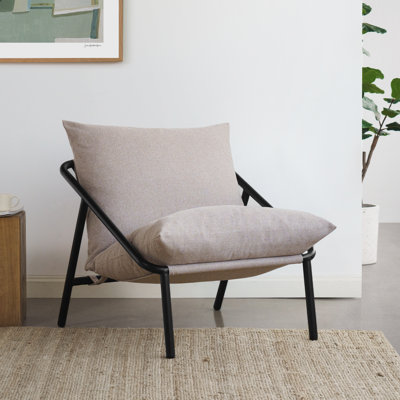 Ayatt Modern Metal Frame Sling Accent Armchair by Wade Logan