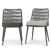 Beachside 21"H Aluminum Frame Upholstered Outdoor Dining Chair with Removable Cushions (Set of 2) by Simpli Home