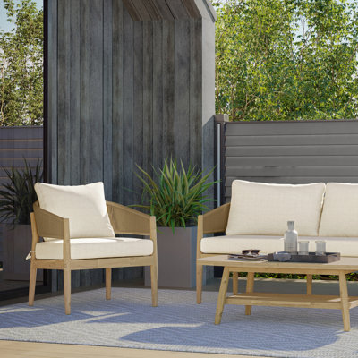 Acacia Patio Dining Armchair with Cushion by Simpli Home