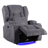 Aguilera Ilan 31.5" Wide Heated Power Recliner Massage Home Theater Individual Seat with Cup Holder by Ebern Designs