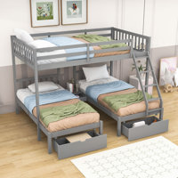 Giosbel Twin over Twin over Full 3 Drawer Bunk Bed by Harriet Bee by Harriet Bee