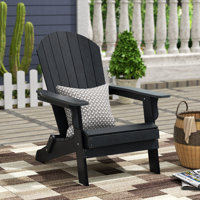 Lista Outdoor All-Weather Poly Folding Adirondack Seashell Chair by Highland Dunes