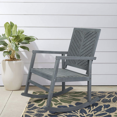 Axton Outdoor Shauna Rocking Solid Wood Chair by Red Barrel Studio