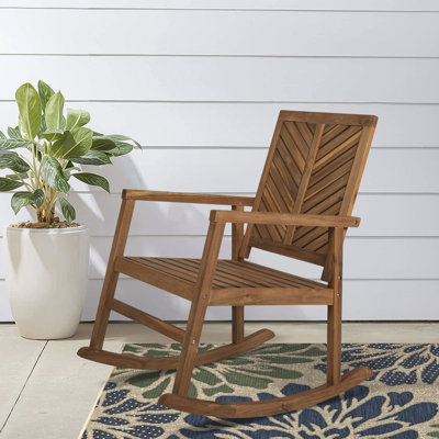 Axton Outdoor Shauna Rocking Solid Wood Chair by Red Barrel Studio