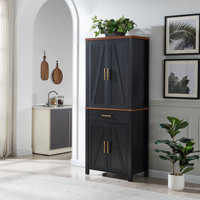 Arnauld 72" Freestanding Kitchen Pantry Storage Cabinet Cupboard with Doors Adjustable Shelves & Drawer by Red Barrel Studio