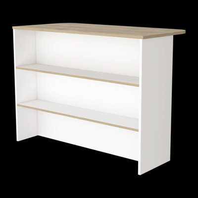 Meesam Crete Kitchen Island Pearl, White/Light Pine by Latitude Run