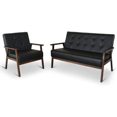 Jobye 2 Piece Faux Leather Living Room Set