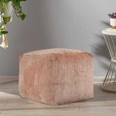 Ines Turkish Chenille Upholstered Ottoman Pouf by Kelly Clarkson Home