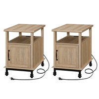 Inness 2 Piece Nightstand With Charging Station,end Table With Adjustable Shelf by Gracie Oaks