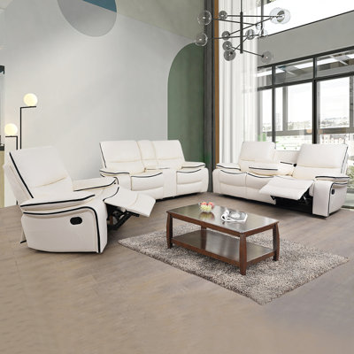 3 - Piece Vegan Leather Reclining Living Room Set