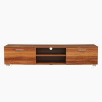 TV Stand Media Console Entertainment Center Table, 2 Storage Cabinet With Open Shelves For 70" by Latitude Run