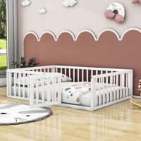 Gurdas Wood Daybed Frame with Fence and Door by Harriet Bee