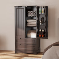 Bayview Elinna 47.2” Tall Kitchen Pantry with 2 Drawers, 3 Shelves, Handleless Design, Waterproof MDF Construction by Winston Porter