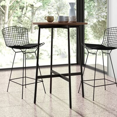 Leone Wood Top Bar Table by Mercury Row