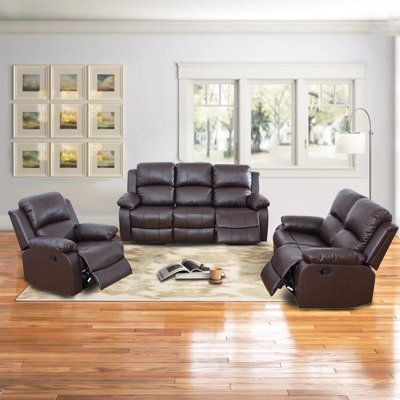 3 - Piece Vegan Leather Reclining Living Room Set by Latitude Run