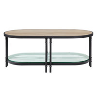 Brantley 1-Shelf Coffee Table in Oak and Sandy Black by 17 Stories
