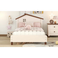 Michigantown Modern Wood Platform Bed Kids Beds with House-shaped Headboard by Harper Orchard