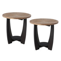Farmhouse End Table with Storage Shelf, French Country Accent Side Table by Red Barrel Studio